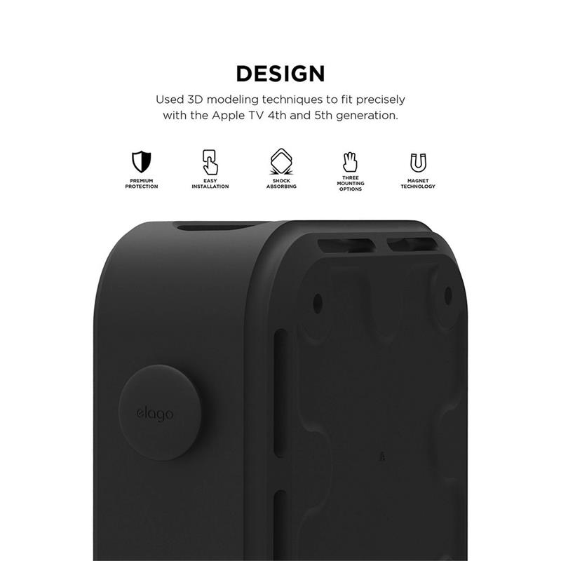 ELAGO Apple TV Multi Mount with magnet technology - Black