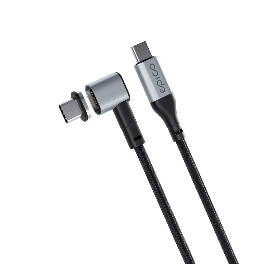 Epico Magnetický Opletený Datový kabel USB-C to USB-C - Šedý 2m