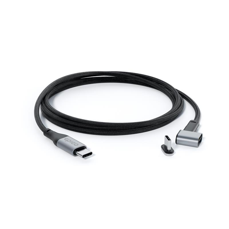 Epico Magnetický Opletený Datový kabel USB-C to USB-C - Šedý 2m