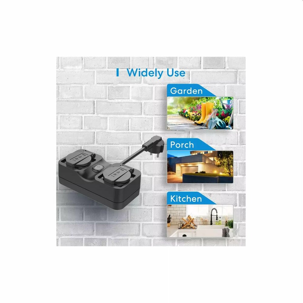 Meross Smart Wi-Fi Inteligentní vnitřní/venkovní zásuvka Wi-Fi 0.5m