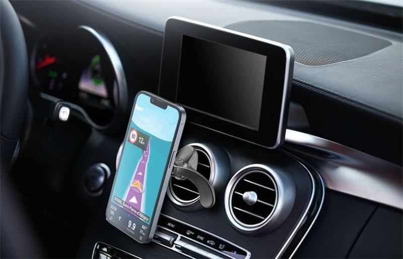 CellularLine Touch Mag Air Vents s uchytením do mriežky ventilácie a podporou MagSafe, čierny