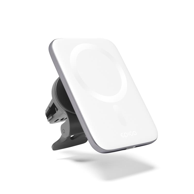 iStores by Epico Ultrathin Wireless Car Charger-MagSafe compatible - Stříbrná/bílá