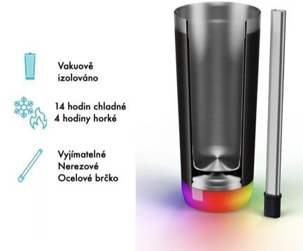 HidrateSpark Pro Tumbler chytrá termoska, 592 ml, černá