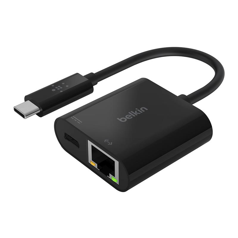 Belkin USB-C to Ethernet + Charge Adapter - Black