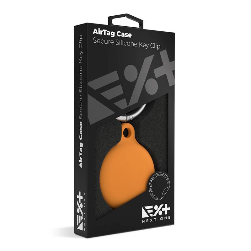 Next One puzdro Secure Silicone Key Clip pre Apple AirTag - Orange
