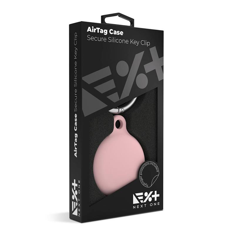 Next One puzdro Secure Silicone Key Clip pre Apple AirTag - Ballet Pink
