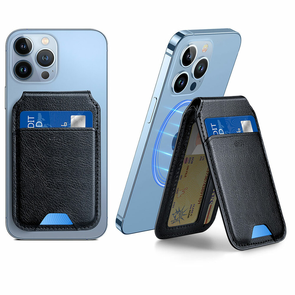 ESR Vegan Leather Magnetic Wallet Stand - Black Sheepskin