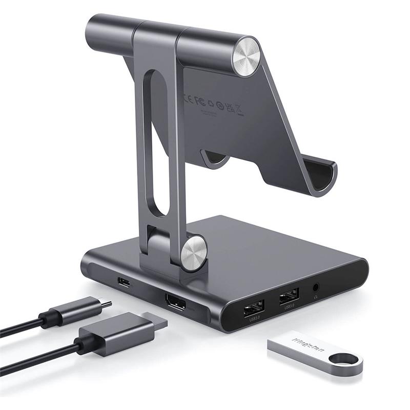 ESR stojan 8-in-1 Portable Stand USB-C Hub - Grey