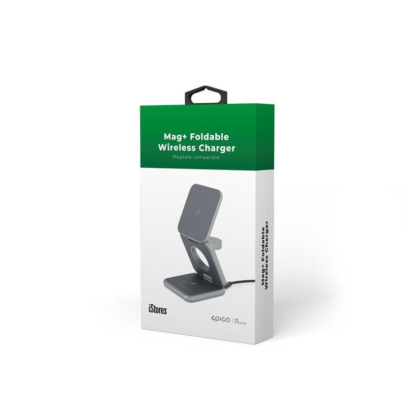 iStores by EPICO Mag+ Foldable Wireless Charger MagSafe compatible - vesmirne šedá