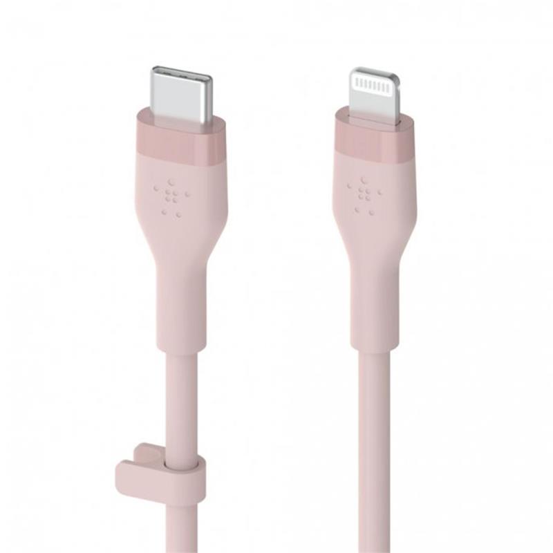 Belkin kábel Boost Charge Flex Silicone USB-C to Lightning 3m - Pink