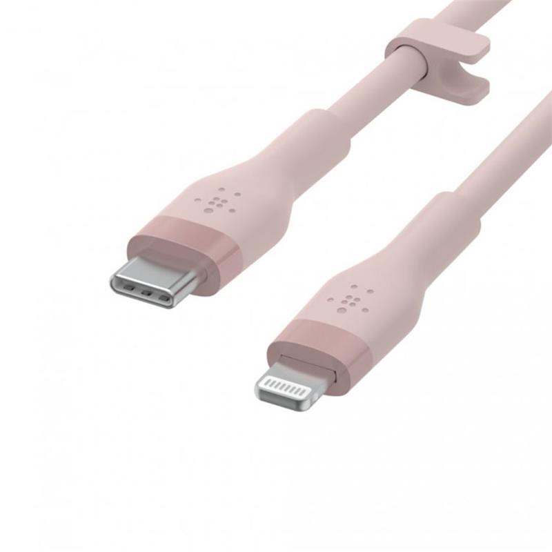 Belkin kábel Boost Charge Flex Silicone USB-C to Lightning 3m - Pink