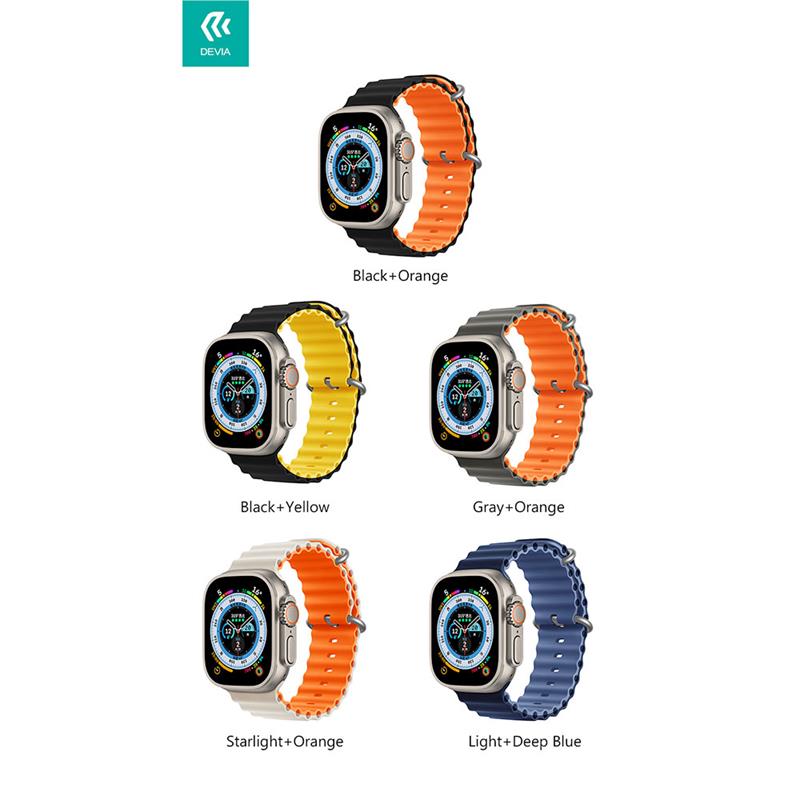 Devia remienok Deluxe Series Sport6 Silicone Two-tone Band 44/45/49mm - Black/Yellow