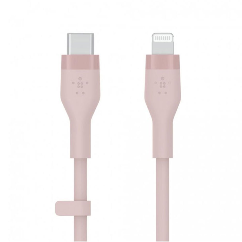 Belkin kábel Boost Charge Flex Silicone USB-C to Lightning 3m - Pink