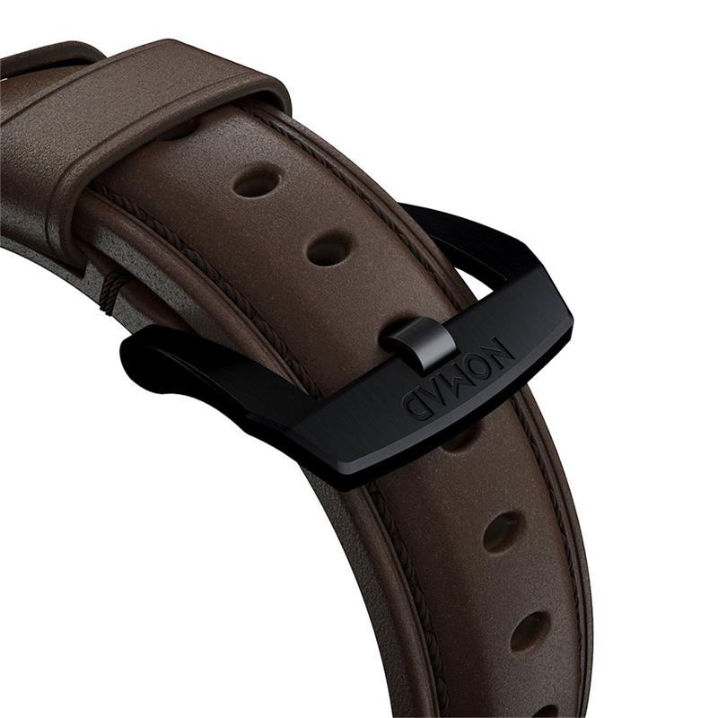 Nomad kožený řemínek pro Apple Watch 49/45/44/42 mm - Traditional Brown/Black Hardware