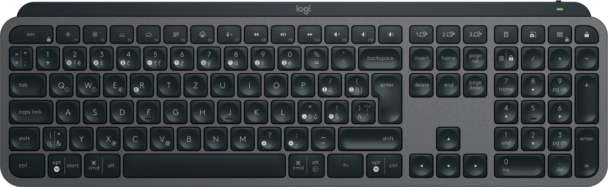 Logitech MX Keys S - bezdrôtová podsvietená klávesnica - CZ/SK - grafitová