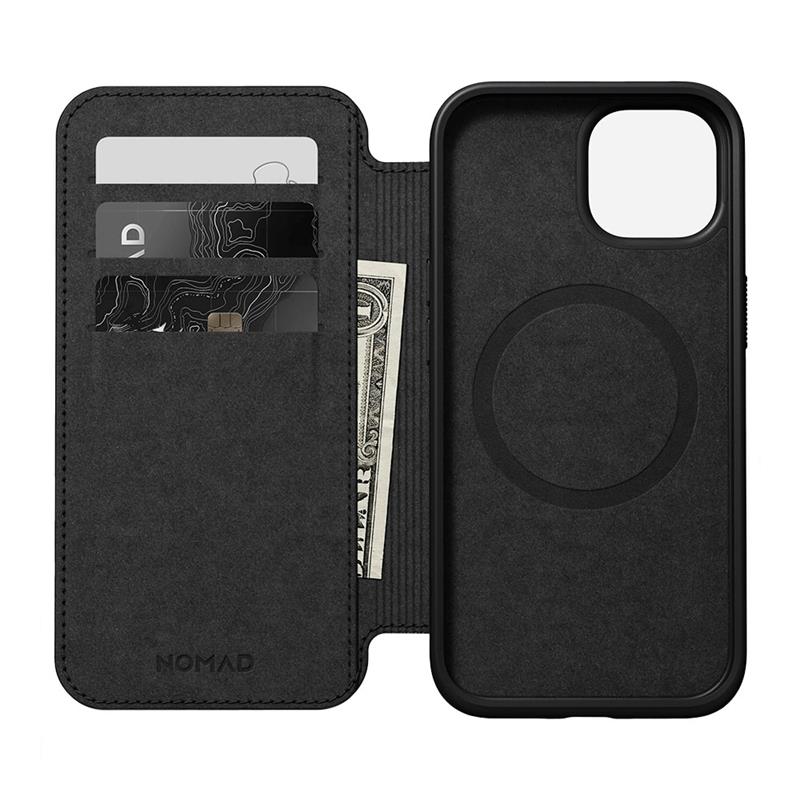 Nomad puzdro Modern Leather Folio Magsafe pre iPhone 15 - Black