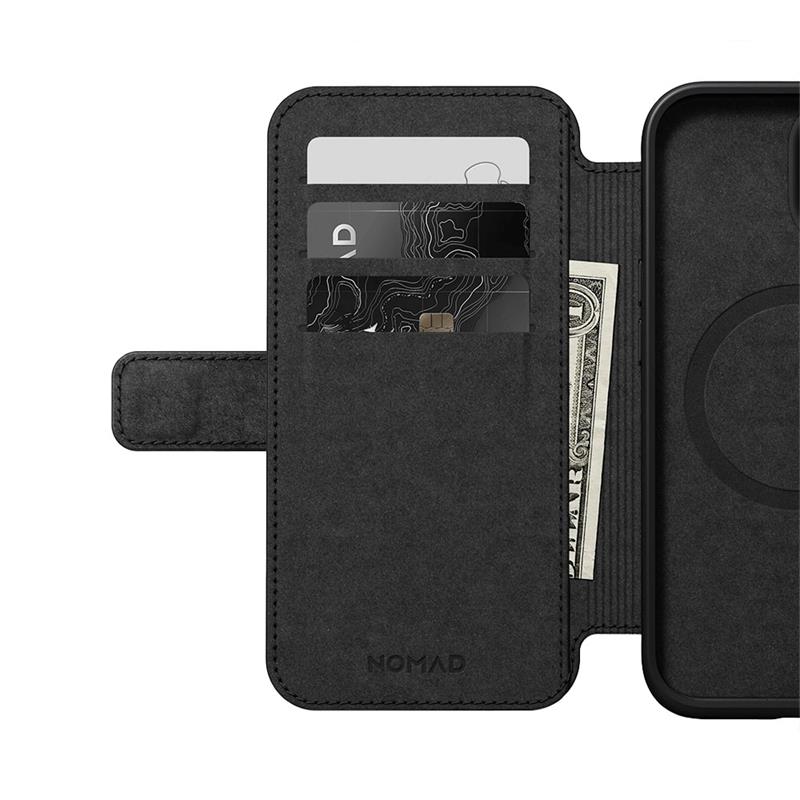 Nomad puzdro Modern Leather Folio Magsafe pre iPhone 15 - Black