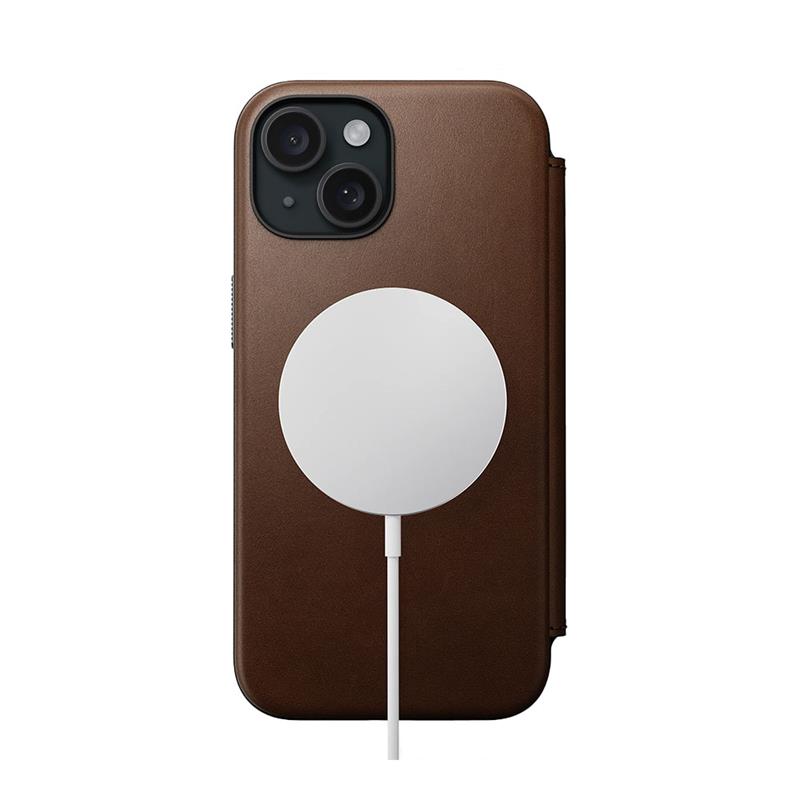 Nomad puzdro Modern Leather Folio Magsafe pre iPhone 15 - Brown