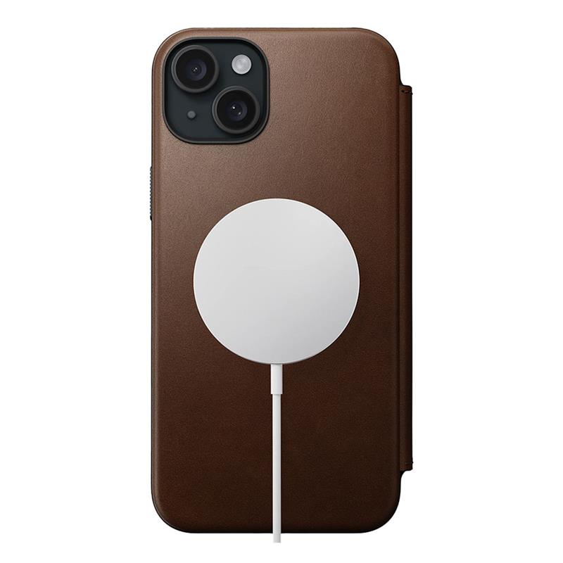 Nomad puzdro Modern Leather Folio Magsafe pre iPhone 15 Plus - Brown