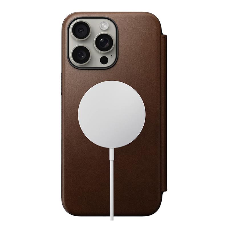 Nomad pouzdro Modern Leather Folio Magsafe pro iPhone 15 Pro Max - Brown