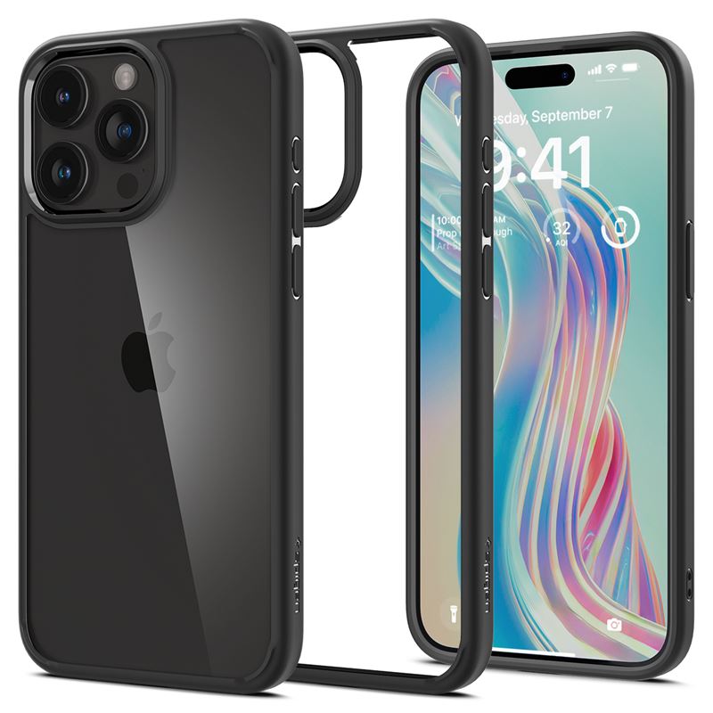 Spigen kryt Crystal Hybrid pro iPhone 15 Pro - Matte Black