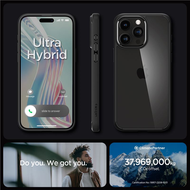 Spigen kryt Crystal Hybrid pro iPhone 15 Pro Max - Matte Black