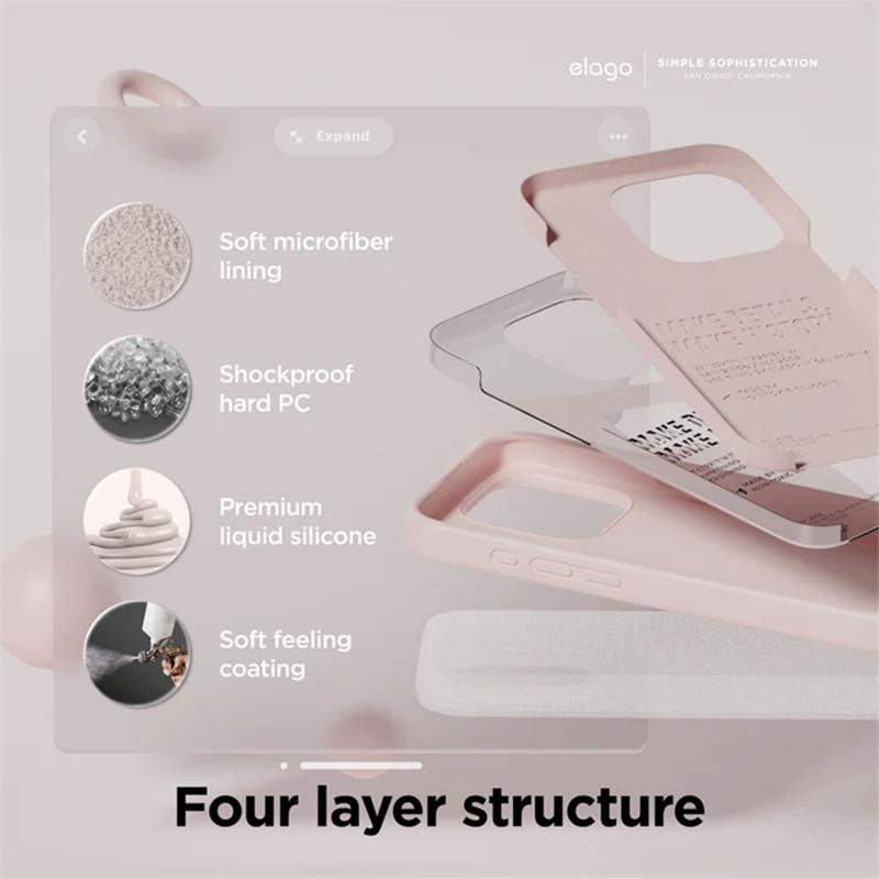 Elago kryt Silicone Case pro iPhone 15 Pro - Stone