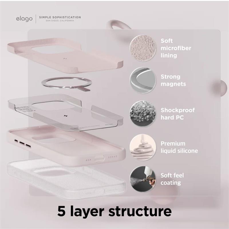 Elago kryt Silicone Case Magsafe pre iPhone 15 Pro Max - Jean Indigo