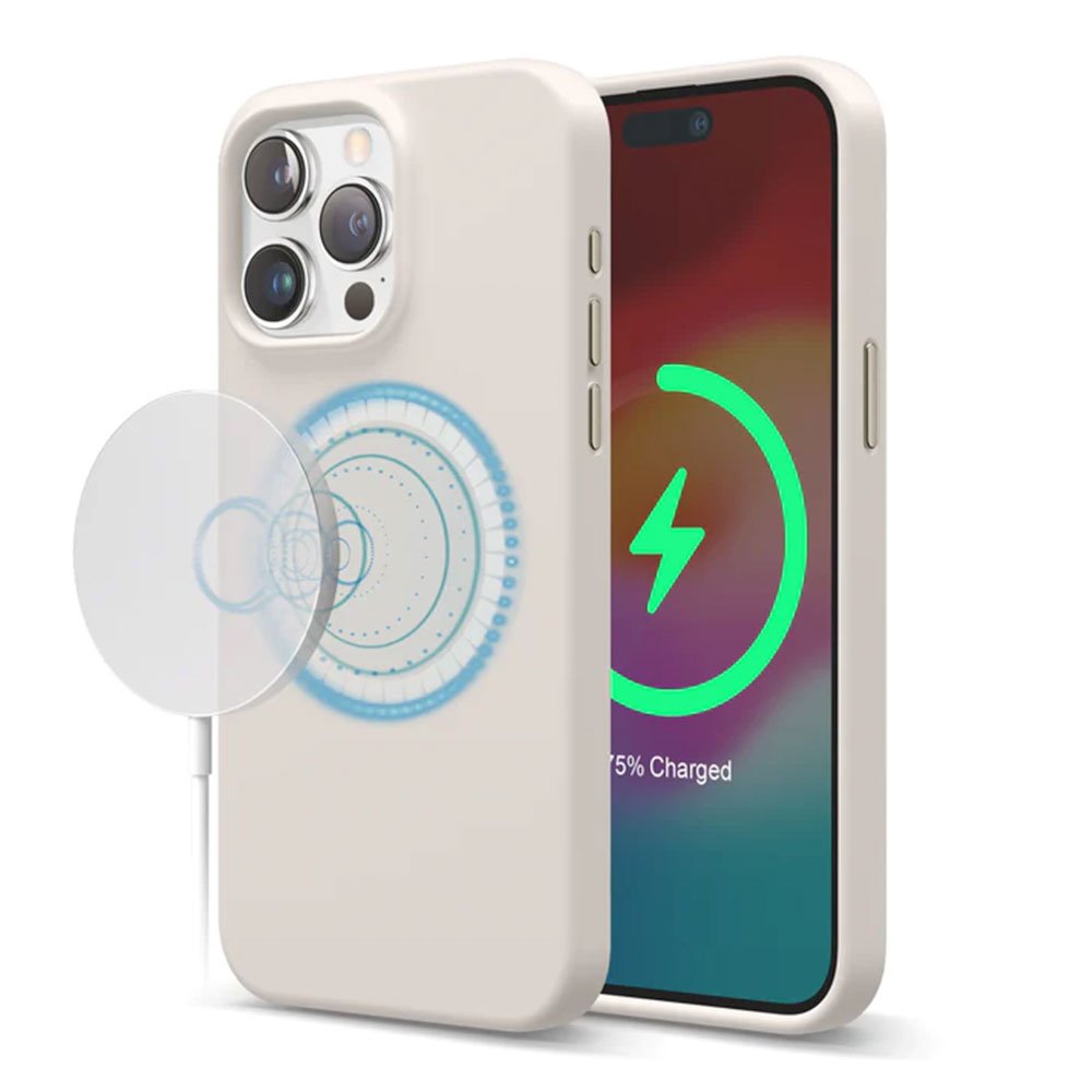 Elago kryt Silicone Case Magsafe pro iPhone 15 Pro Max - Stone