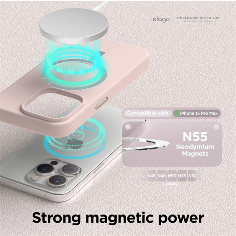 Elago kryt Silicone Case Magsafe pro iPhone 15 Pro Max - Stone