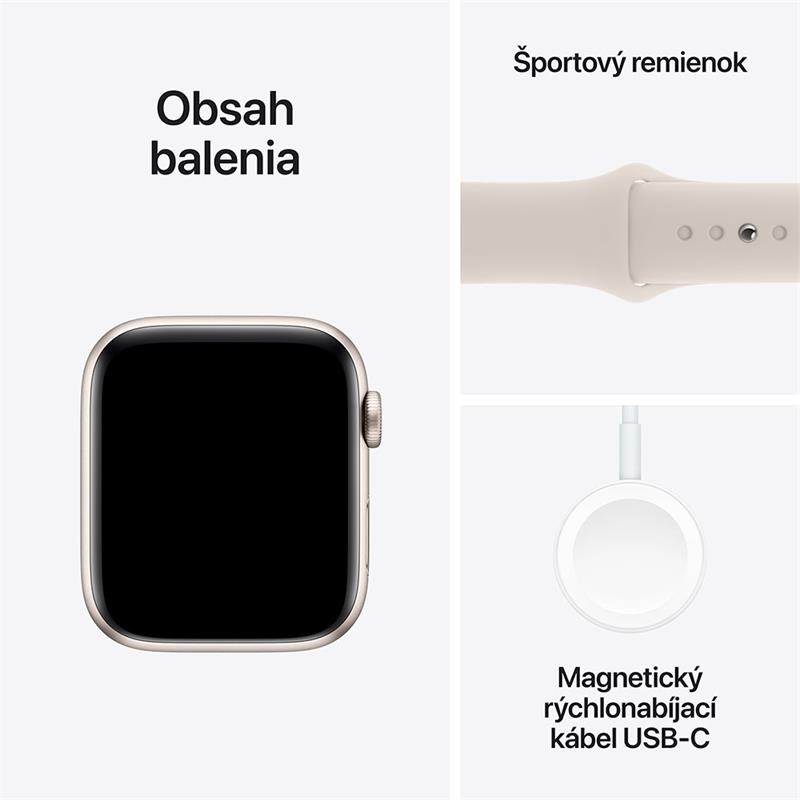 Apple Watch SE GPS 44mm Starlight Aluminium Case with Starlight Sport Band - M/L