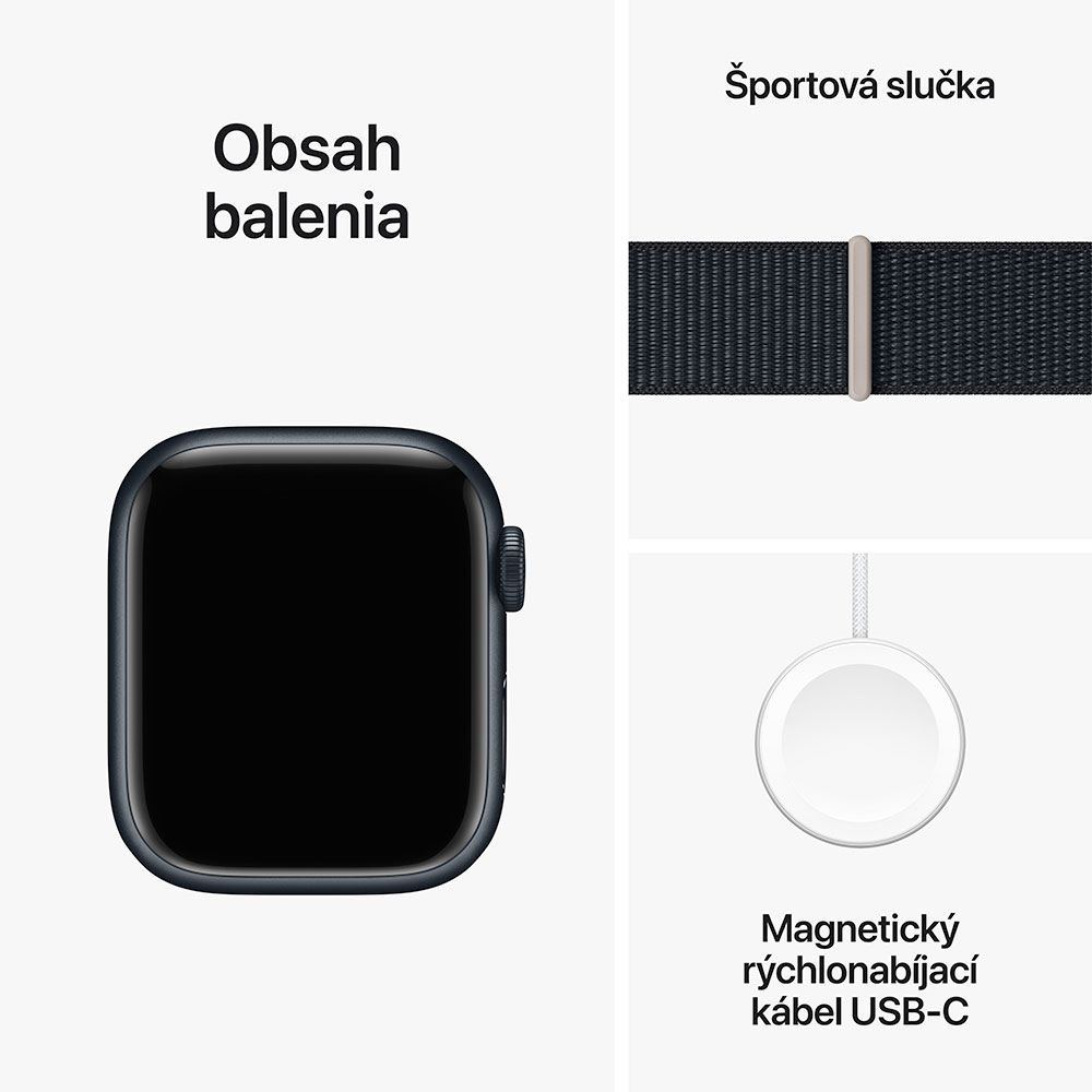 Apple Watch Series 9 GPS 41mm Midnight Aluminium Case with Midnight Sport Loop