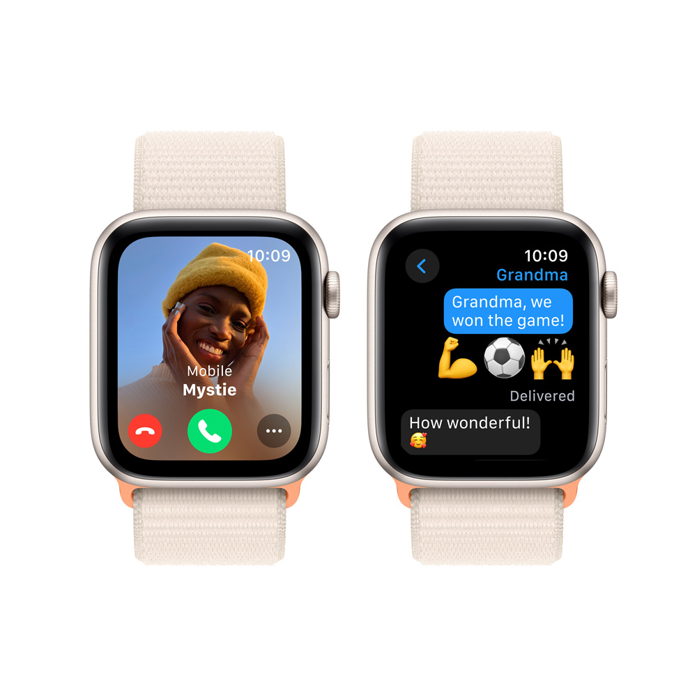 Apple Watch SE GPS 44mm Starlight Aluminium Case with Starlight Sport Loop