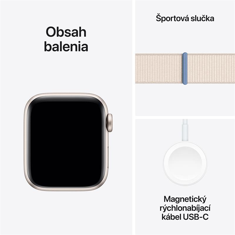 Apple Watch SE GPS 44mm Starlight Aluminium Case with Starlight Sport Loop