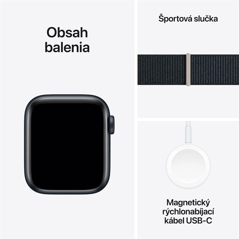 Apple Watch SE GPS 44mm Midnight Aluminium Case with Midnight Sport Loop
