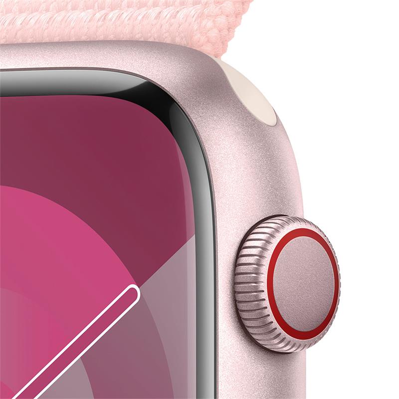 Apple Watch Series 9 GPS + Cellular 45mm Pink Aluminium Case with Light Pink Sport Loop