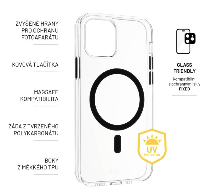 FIXED kryt MagPure s podporou Magsafe pro Apple iPhone 15 Plus, čirý