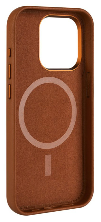 FIXED kožený kryt MagLeather s podporou MagSafe pro Apple iPhone 15 Plus, hnědý