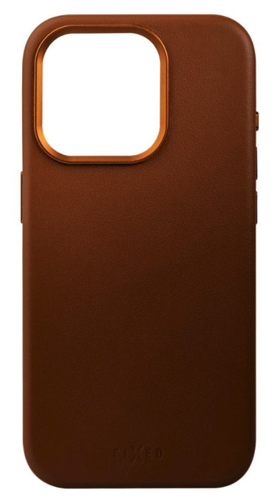 FIXED kožený kryt MagLeather s podporou MagSafe pro Apple iPhone 15 Plus, hnědý
