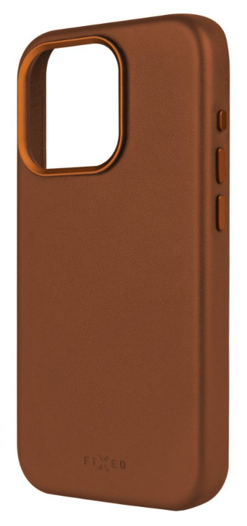 FIXED kožený kryt MagLeather s podporou MagSafe pro Apple iPhone 15 Pro, hnědý