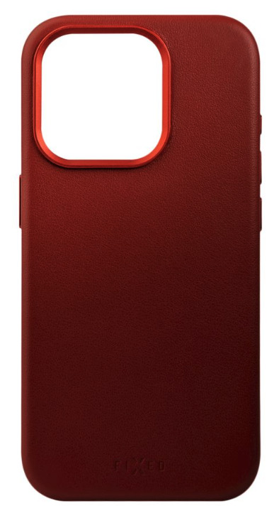 FIXED kožený kryt MagLeather s podporou MagSafe pro Apple iPhone 15 Plus, červený