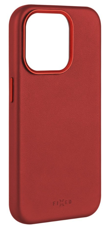 FIXED kožený kryt MagLeather s podporou MagSafe pro Apple iPhone 15 Pro, červený