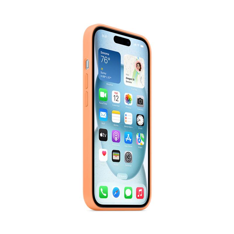 iPhone 15 Silicone Case with MagSafe - Orange Sorbet