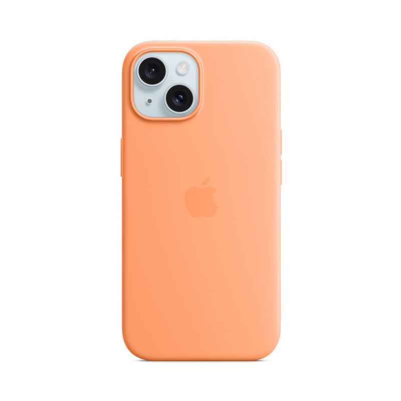 iPhone 15 Silicone Case with MagSafe - Orange Sorbet