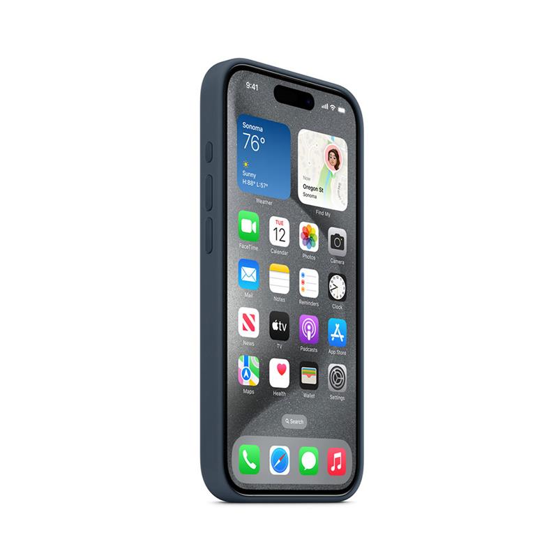 iPhone 15 Pro Silicone Case with MagSafe-Storm Blue