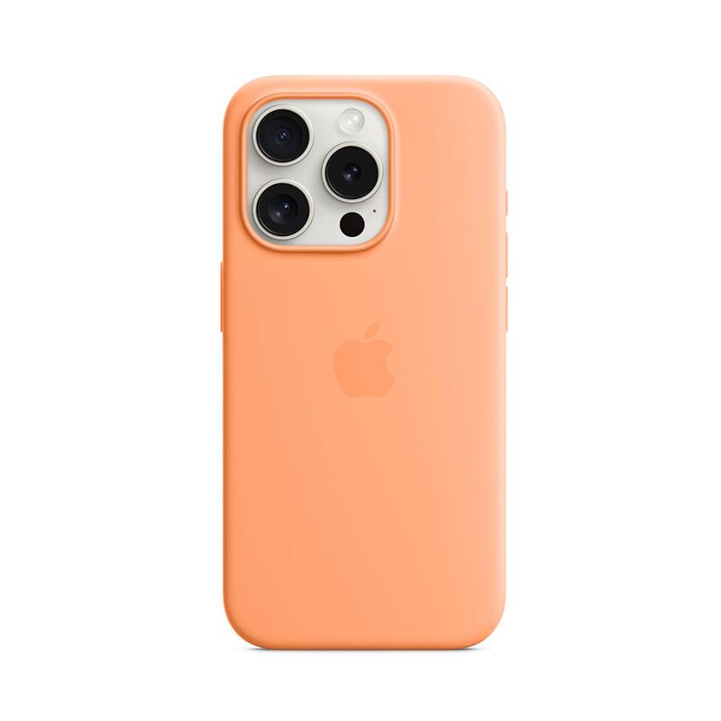 iPhone 15 Pro Silicone Case with MagSafe - Orange Sorbet