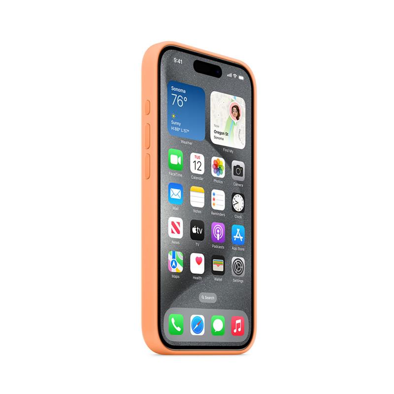 iPhone 15 Pro Silicone Case with MagSafe - Orange Sorbet