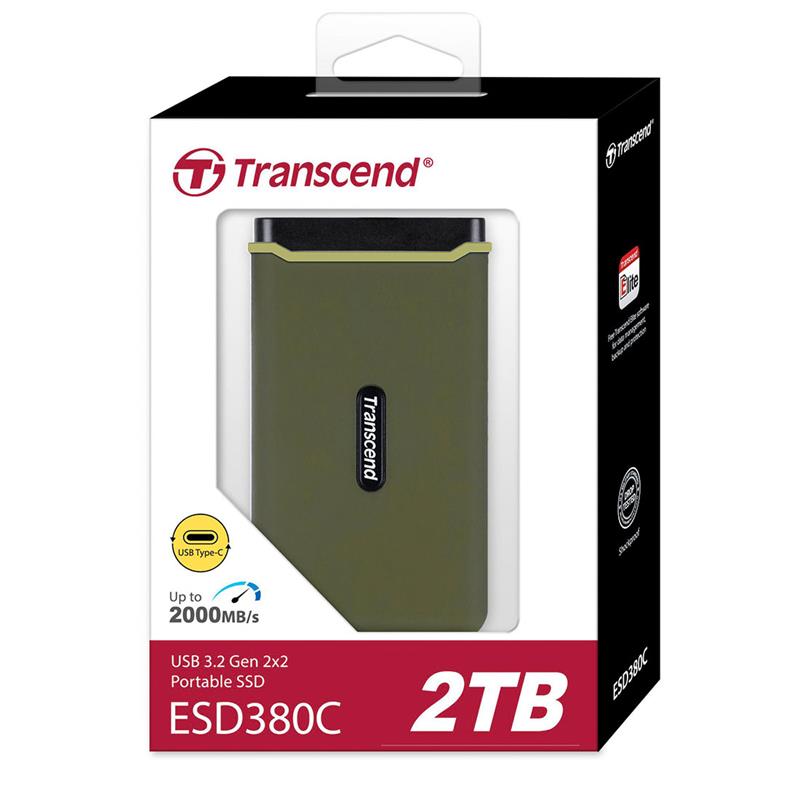 Transcend SSD 2TB ESD380C USB 3.2 Gen 2x2 - Military Green