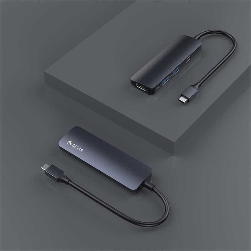 Devia USB-C Hub Leopard Series 4 in 1 - Gray