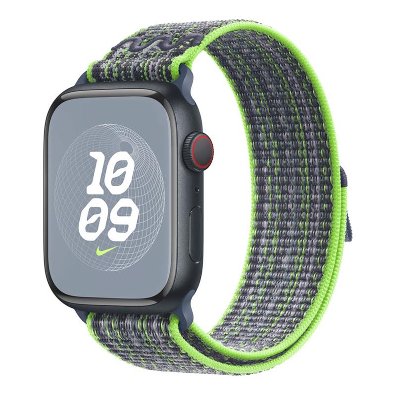 Apple Watch 45mm Bright Green/Blue Nike Sport Loop